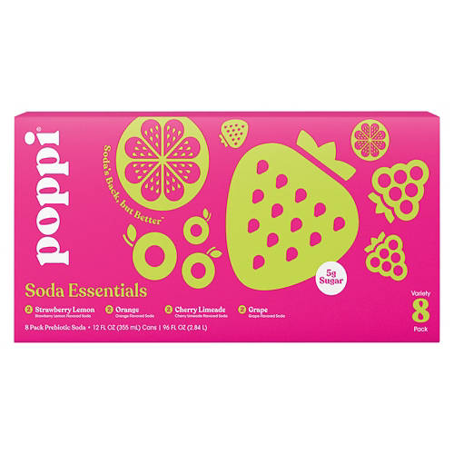 Poppi Prebiotic Variety Pack Flavored Soda - 8 pack, 12 fl oz can